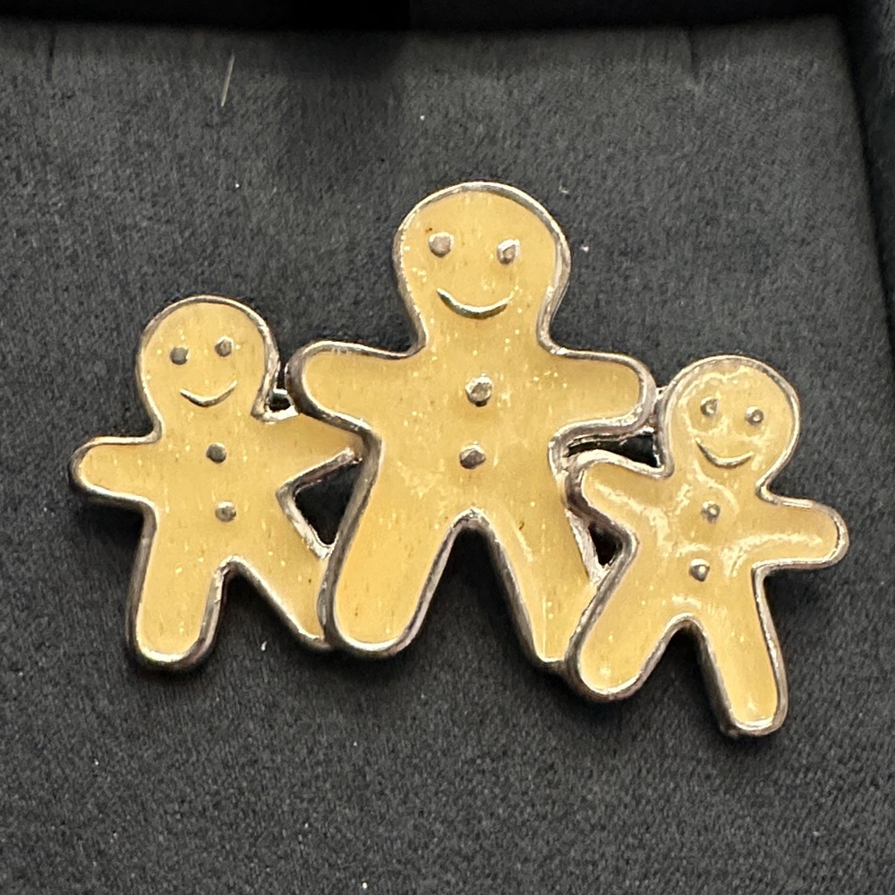 Gold Gingerbread Family Brooch